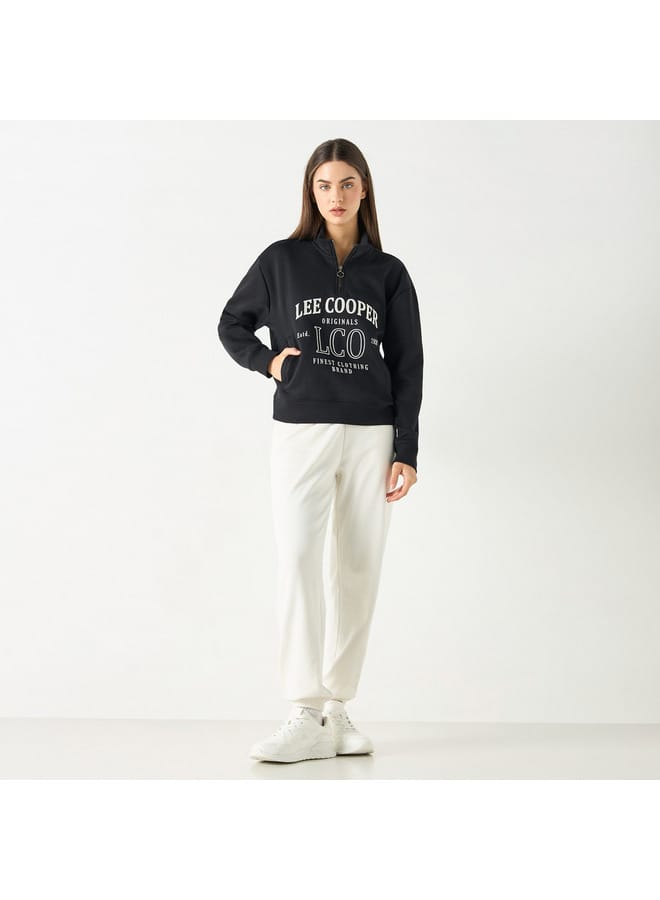 Lee Cooper Lee Cooper Printed Sweatshirt with Long Sleeves and Pockets  - Image 2