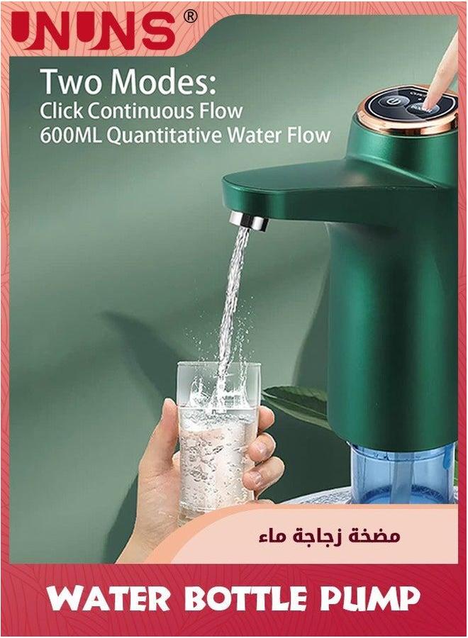 UNUNS مضخة موزع زجاجة الماء، ماء لزجاجة 5 جالون، شحن USB تطبيق شرب تلقائي للمنزل، المكتب، التخييم، أخضر - Image 3