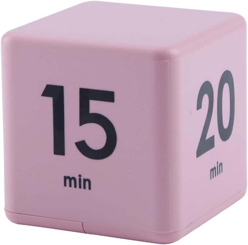 2.6 Inch Gravity Sensor Cube Timer with 15, 20, 30, and 60 Minute Countdown Settings - ABS Plastic Time Management Tool for Office Classrooms and Professional Environments (Pink) - Image 5