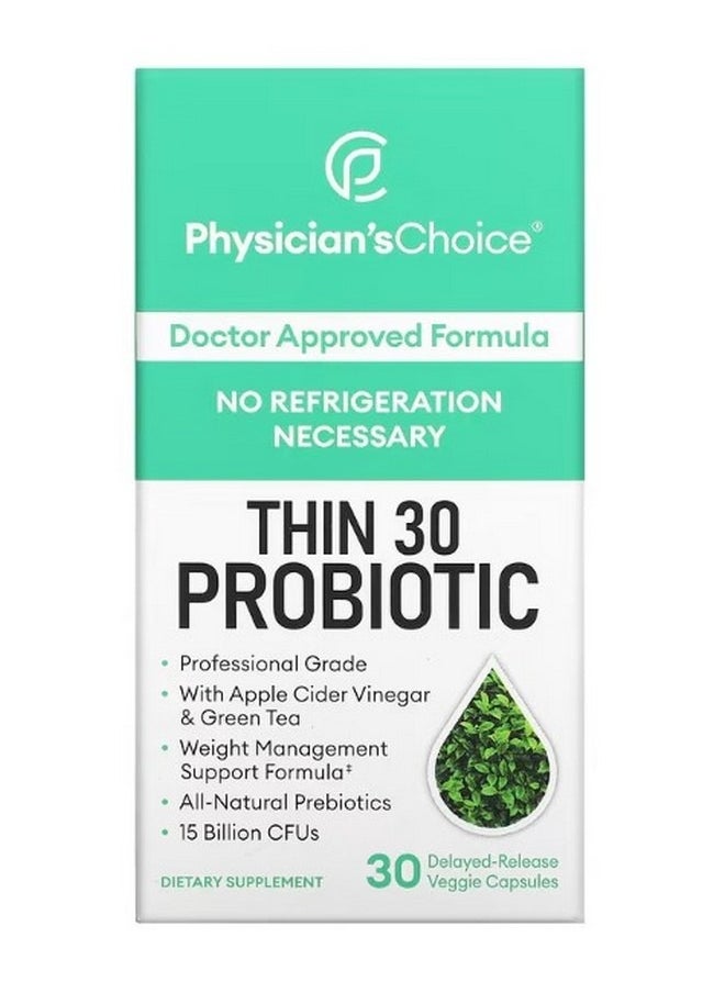 Physician's CHOICE Thin 30 Probiotic 15 Billion 30 Delayed Release Veggie Capsules  - Image 1