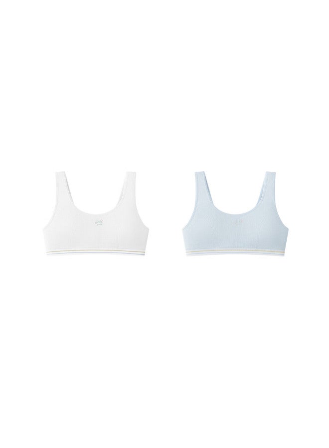 Deesha Girls' Stage 1 Developmental Bra, Lightweight Children's Underwear Vest, Set Of 2