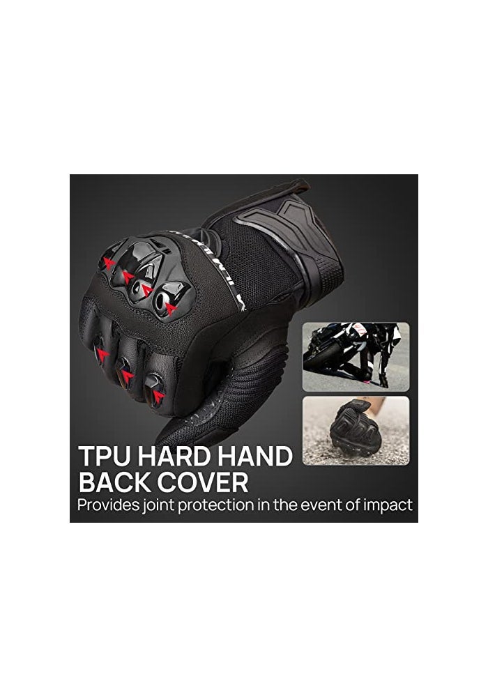 ILM Motorcycle Gloves for Men and Women Touchscreen Riding Gloves Motorbike Motocross Dirt Bike ATV ModelWD01BlackLarge - Image 3