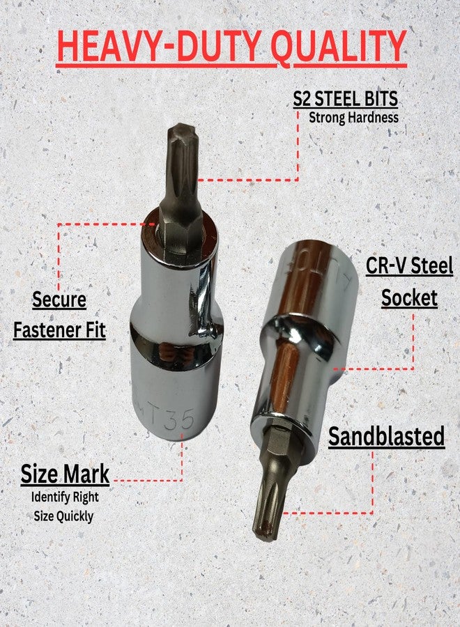 BYTE FORGE TORX BIT SOCKET SET T30-35 HARD CRV STEEL - Image 4