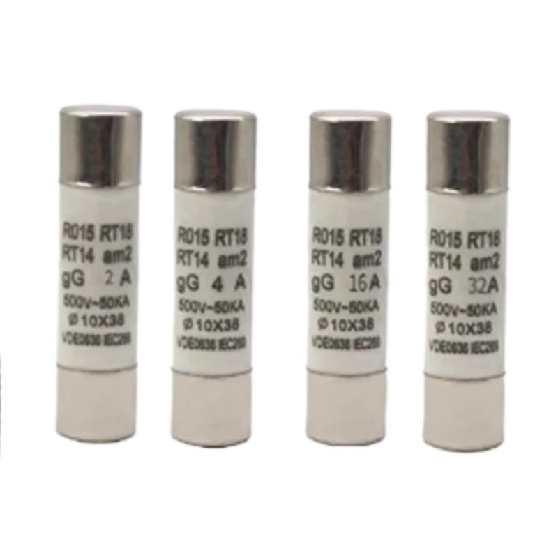 RT18 16 19 20A 380V قاعدة فيوز أنبوب السيراميك 10x38mm فيوز 2A 20 قطعة - Image 1