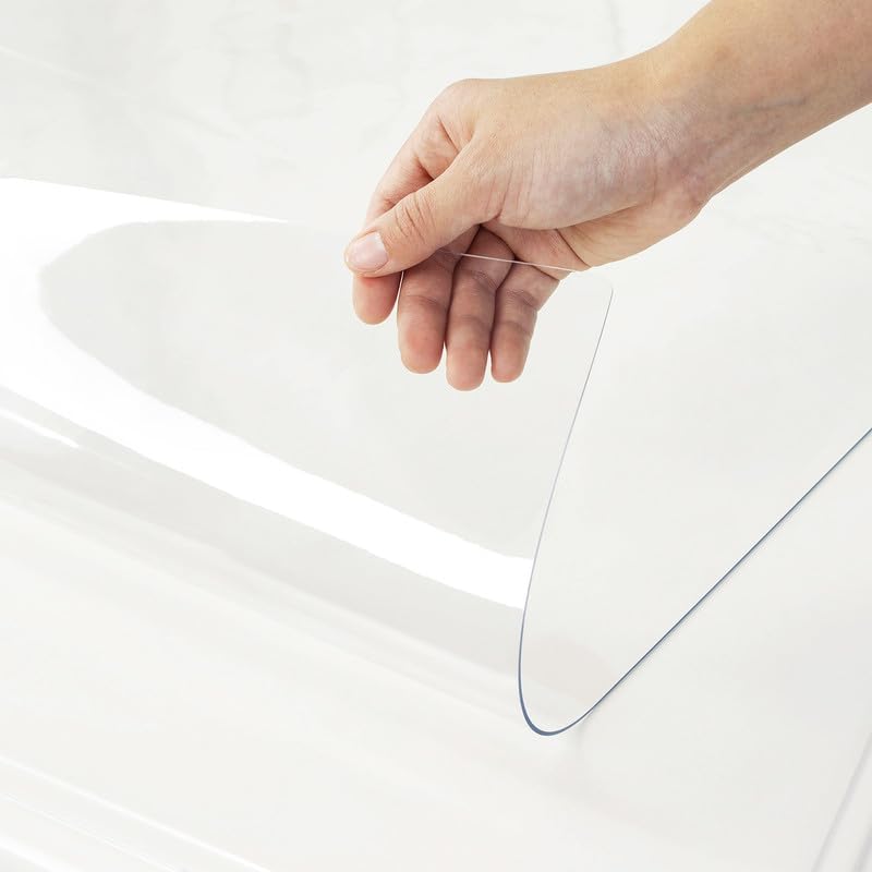 Warmstar Clear Table Cover Protector 34 x 96 Inch,1.5mm Thick Plastic Table Cover Rectangle,PVC Clear Table Protector,Desk Protector Mat for Kitchen, Dresser, Writing Desk，Dining Room Table - Image 1