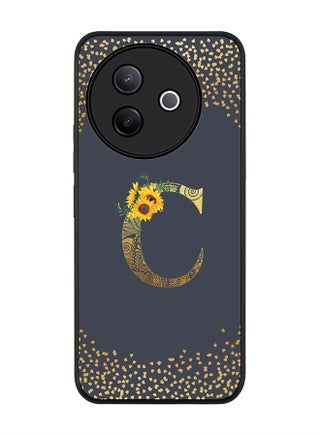 Custom Floral Monogram - C  (Grey )