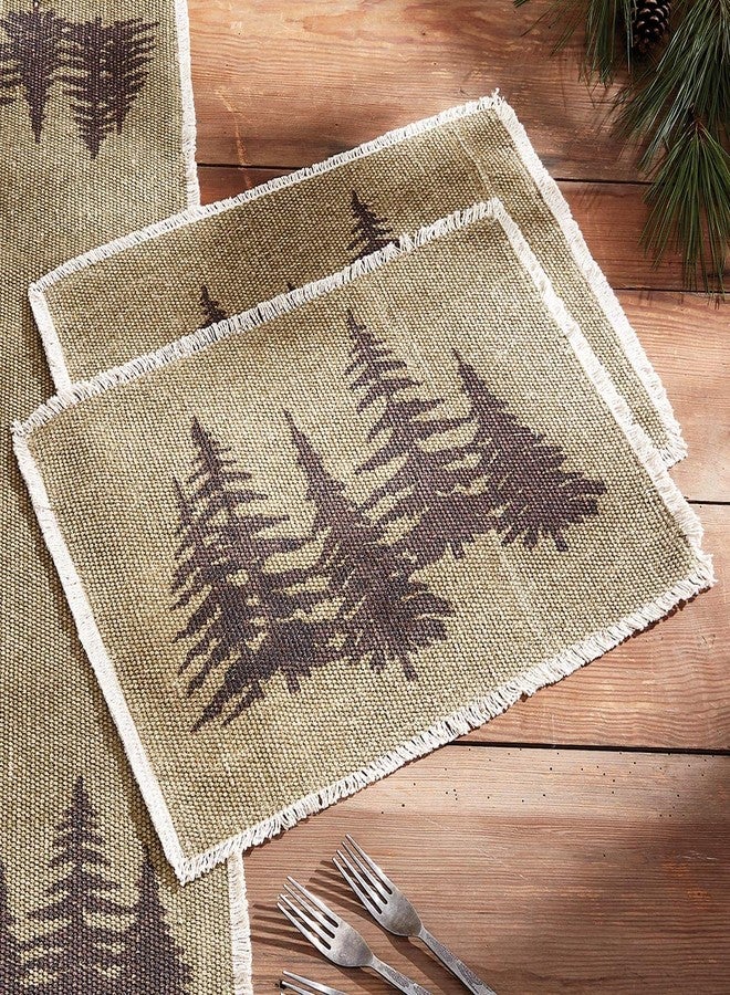 BLACK FOREST DECOR Five Pines Placemats - Set of 4, Cotton, 19" W x 13" L - Image 1
