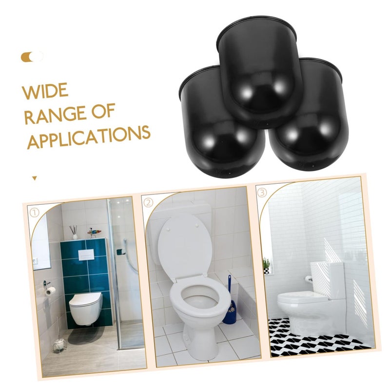 3Pcs Toilet Brush Holder Set with Sturdy Plastic Base for Organized Bathroom Cleaning - Image 3