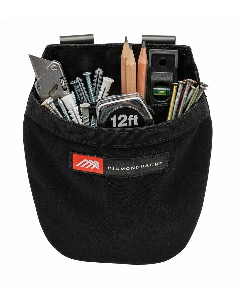 Diamondback The Diamondback 722 Slingshot Tool Pouch, Black | Pouch for Tool Belt | for Electricians, Carpenters, Installers | 6"x6" | 0.4 lbs - Image 1