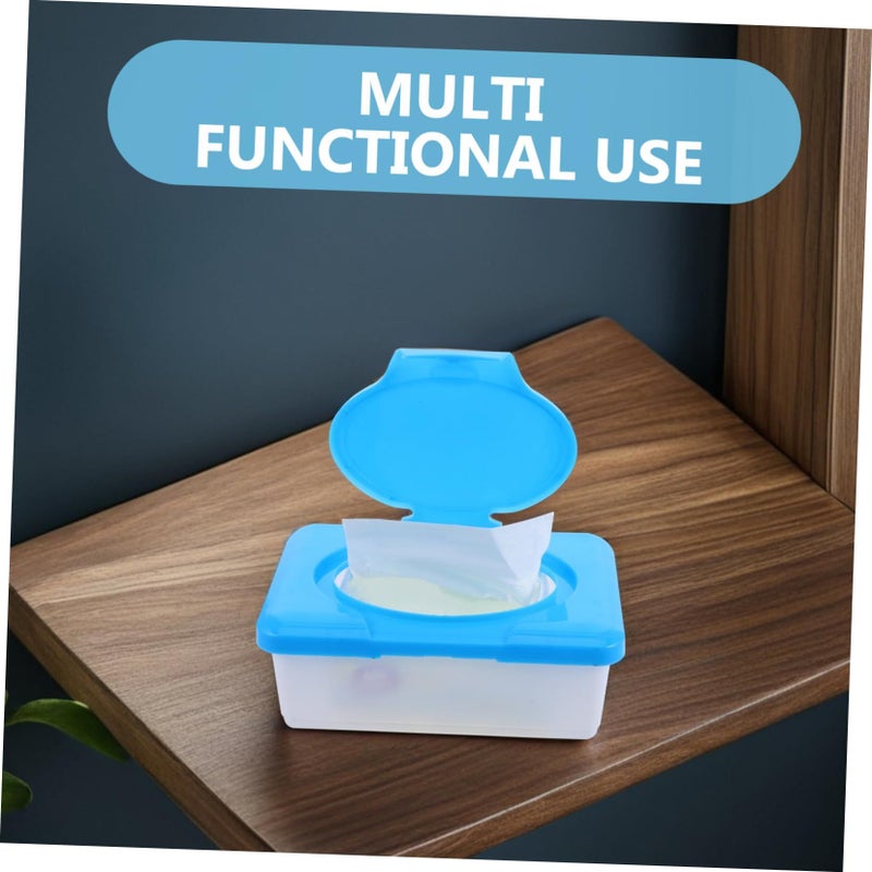 Compact Portable Wipes Dispenser Refillable Tissue Container Sky-blue - Image 4