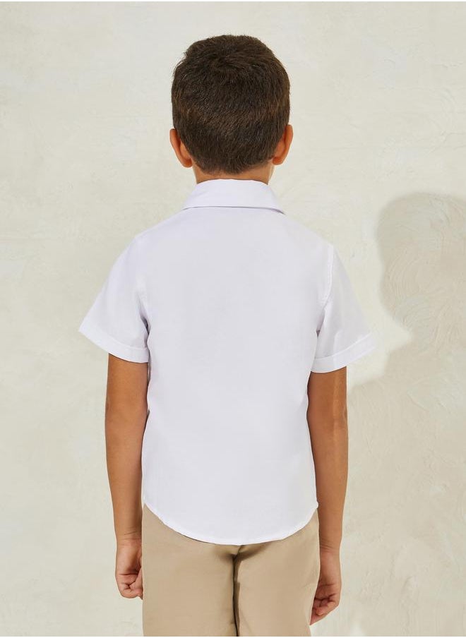 Styli - Solid Short Sleeve Button Down Shirt - Image 1