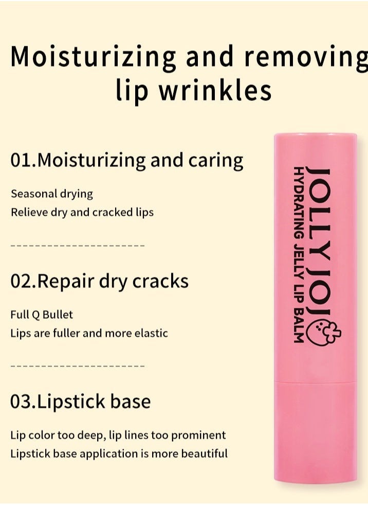 JOLLY JOJO 4 Colors Lip Balm Moisturizing Hydrating Lip Balm, For Dry Cracked Lips, Day Or Night Hydrating Lip Mask, Ultra-Nourishing Lip Care Moisturizer For Soft, Smooth And Supple Lips,4 PCS - Image 3