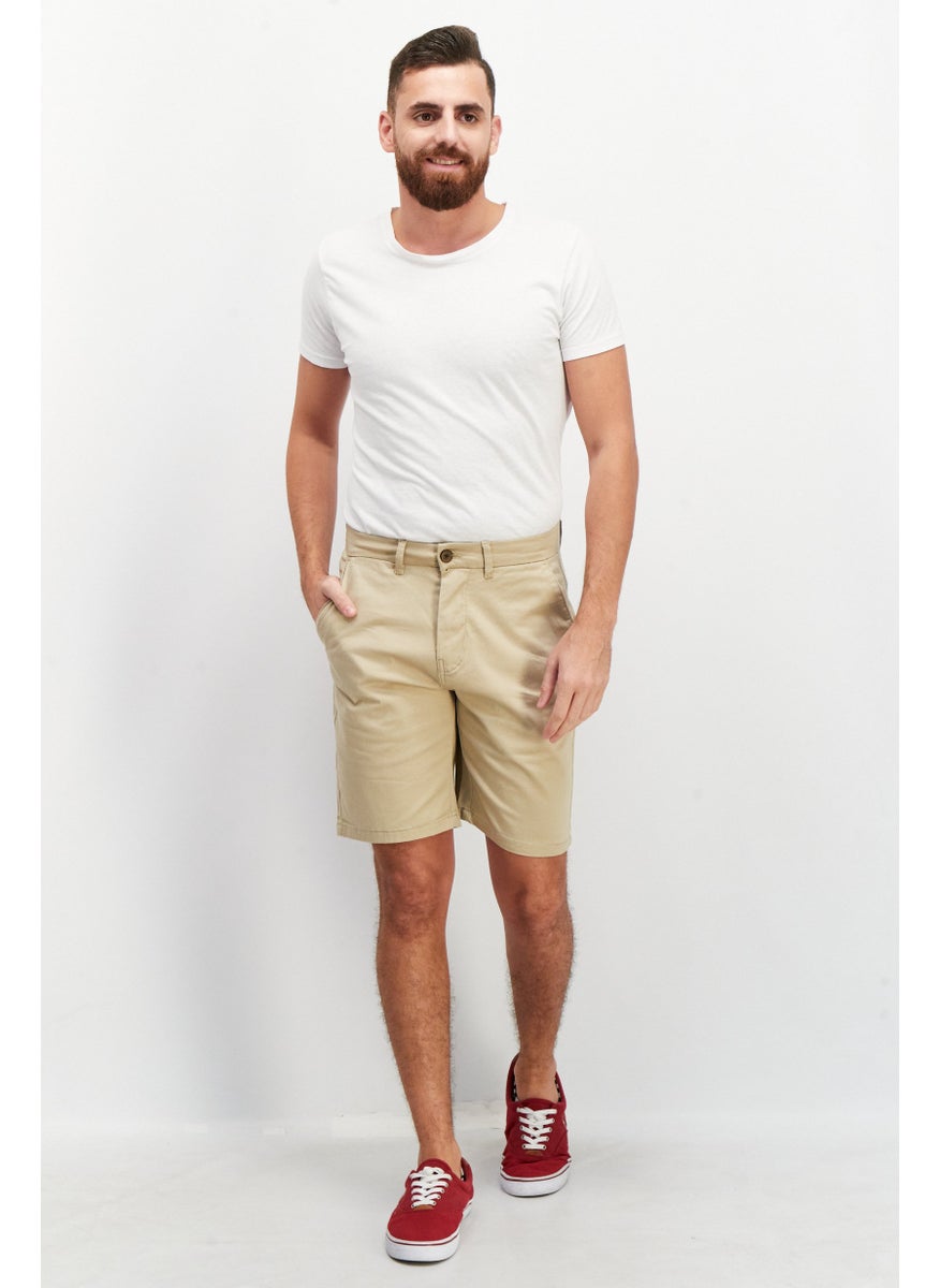 Report Collection - Men Plain Chino Shorts, Brown - Image 1