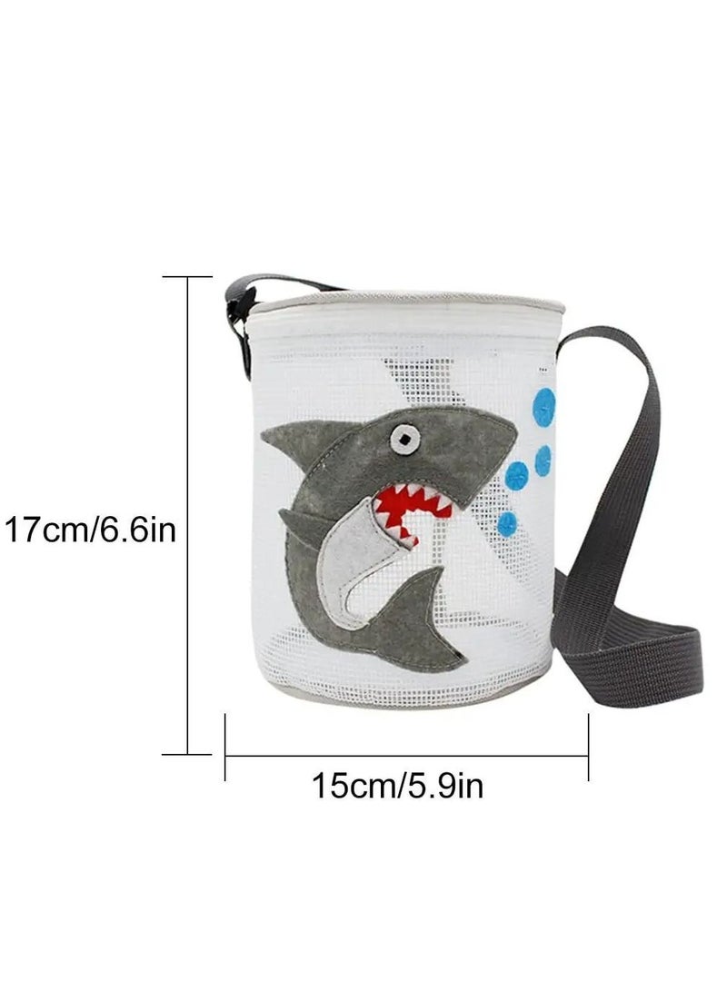 Y&D Kids Beach Bag Mesh Bag, Cute Cartoon Sea Animal Shell Collecting Bags with Adjustable Carrying Straps for Storage Toys Collection Bags(3 Pieces ) - Image 4