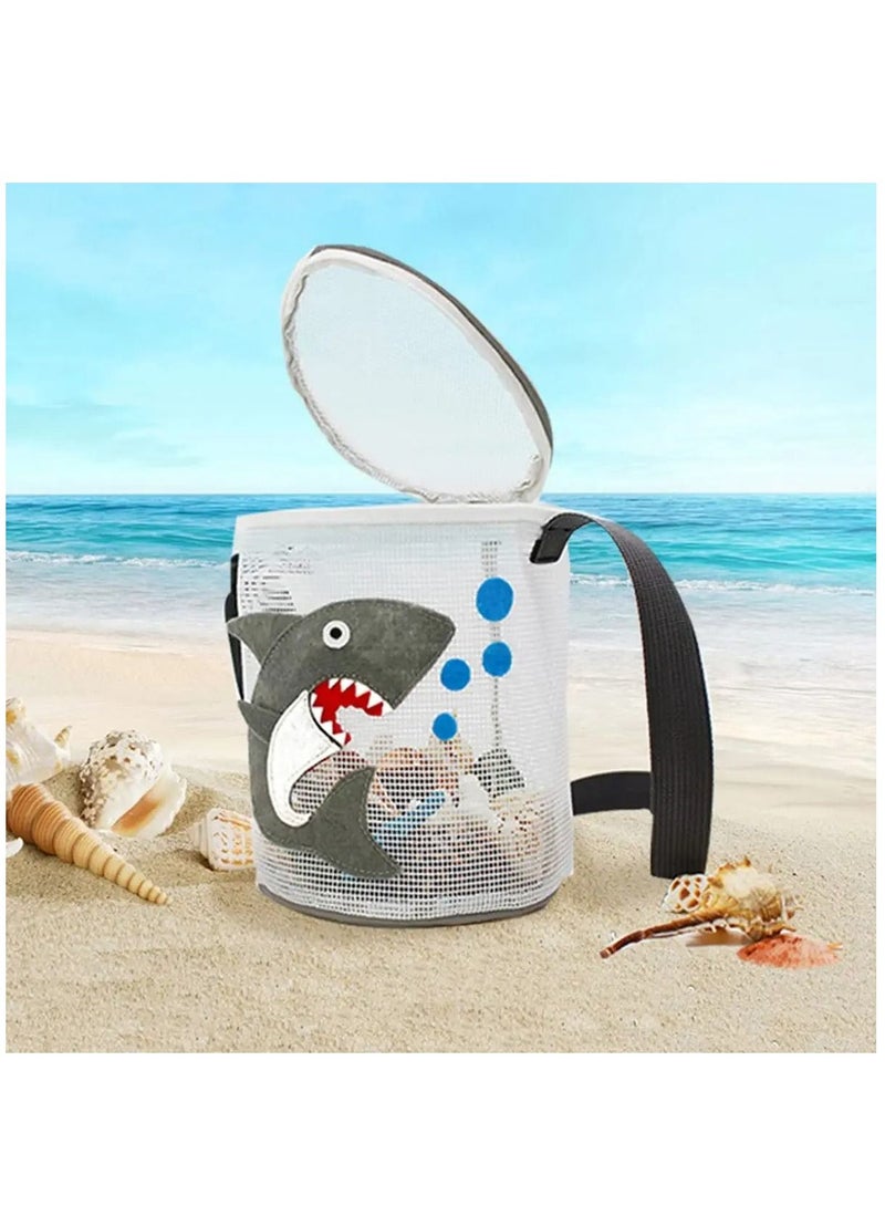 Y&D Kids Beach Bag Mesh Bag, Cute Cartoon Sea Animal Shell Collecting Bags with Adjustable Carrying Straps for Storage Toys Collection Bags(3 Pieces ) - Image 5