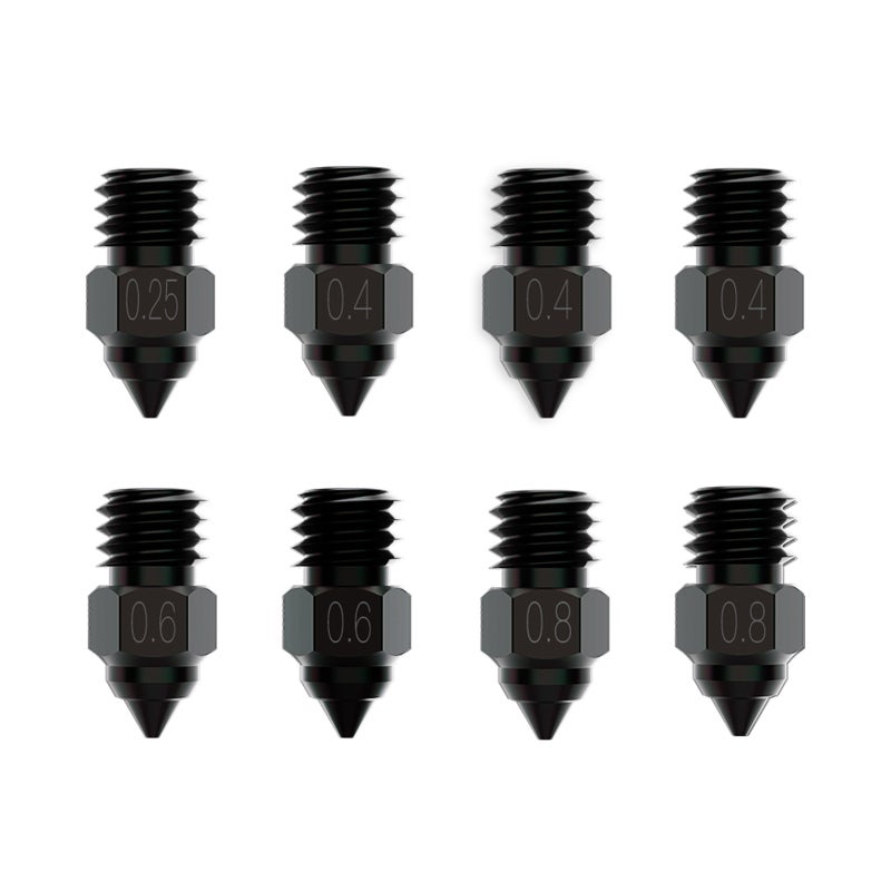 Creality 3D 3D Printer Nozzle: 8pcs Hardened Steel Nozzle Kit (0.25mm, 0.4mm, 0.6mm, 0.8mm) - High Wear & Corrosion Resistance, 450°C Heat Resistance, Wide Filament & Model Compatibility for Creality FDM 3D Print - Image 2