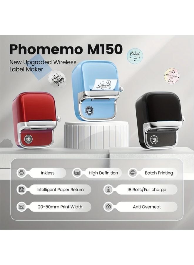 Phomemo M150 Red Mini Barcode Label Printer Portable Wireless Thermal Label Maker - Image 4