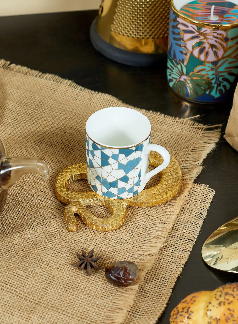 Premier Set of 4 Gold Serpent Coasters & Holder
