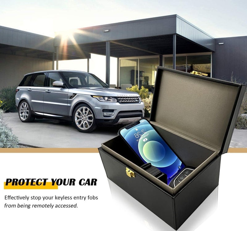 briidea Faraday Box Key Fob Protector, Keyless Entry Car Key Safe Protector, Faraday Signal Blocking Shielding Box for Car Key (L) - Image 2