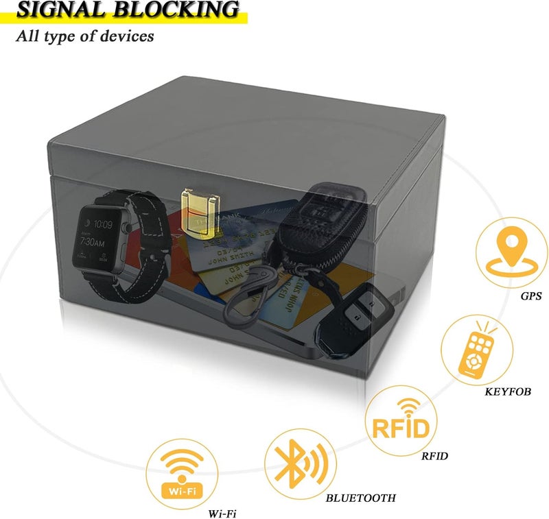 briidea Faraday Box Key Fob Protector, Keyless Entry Car Key Safe Protector, Faraday Signal Blocking Shielding Box for Car Key (L) - Image 3