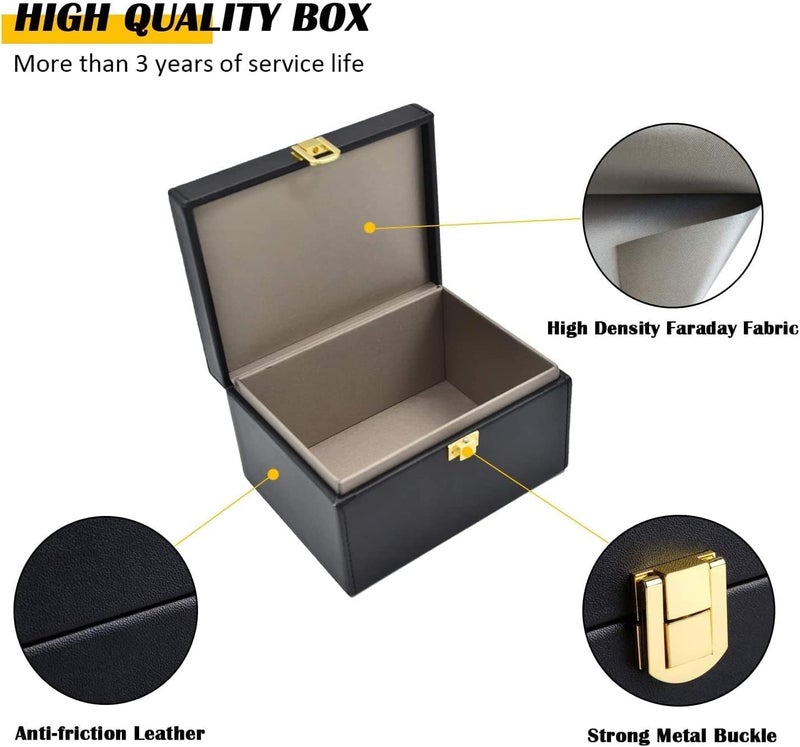 briidea Faraday Box Key Fob Protector, Keyless Entry Car Key Safe Protector, Faraday Signal Blocking Shielding Box for Car Key (L) - Image 4