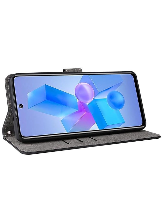 أوشن انفينيكس صفر 30 4G حالة الهاتف المحمول ، قسط بو الجلود صدفي ، مع دعم قوس ، الغطاء الخلفي ، وانخفاض المضادة للصدمات حماية الهاتف المحمول حالة انفينيكس زيرو 30 4G ، أسود - Image 2