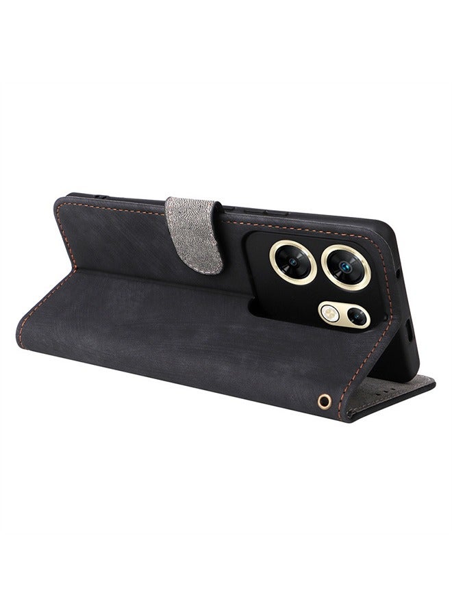 أوشن انفينيكس صفر 30 4G حالة الهاتف المحمول ، قسط بو الجلود صدفي ، مع دعم قوس ، الغطاء الخلفي ، وانخفاض المضادة للصدمات حماية الهاتف المحمول حالة انفينيكس زيرو 30 4G ، أسود - Image 3