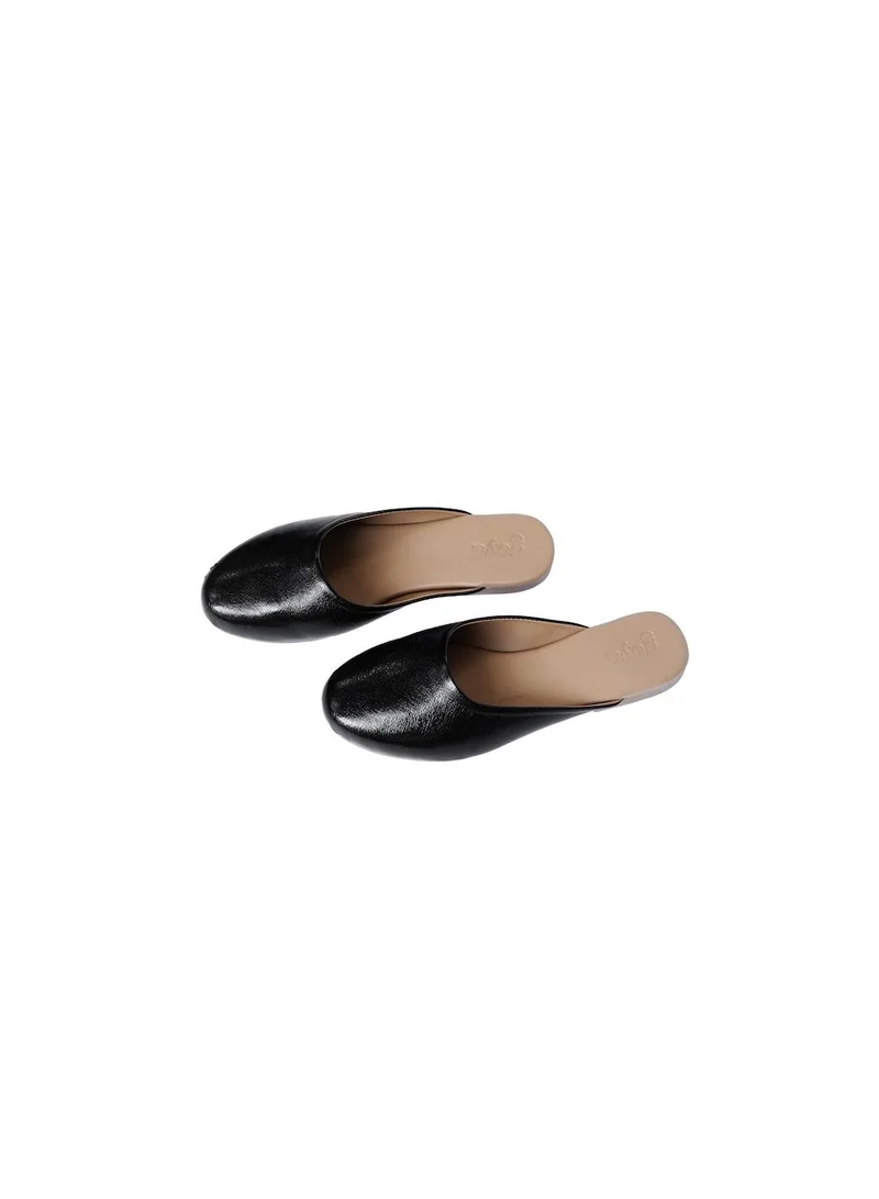Gaya Aura Metallic Mules Black