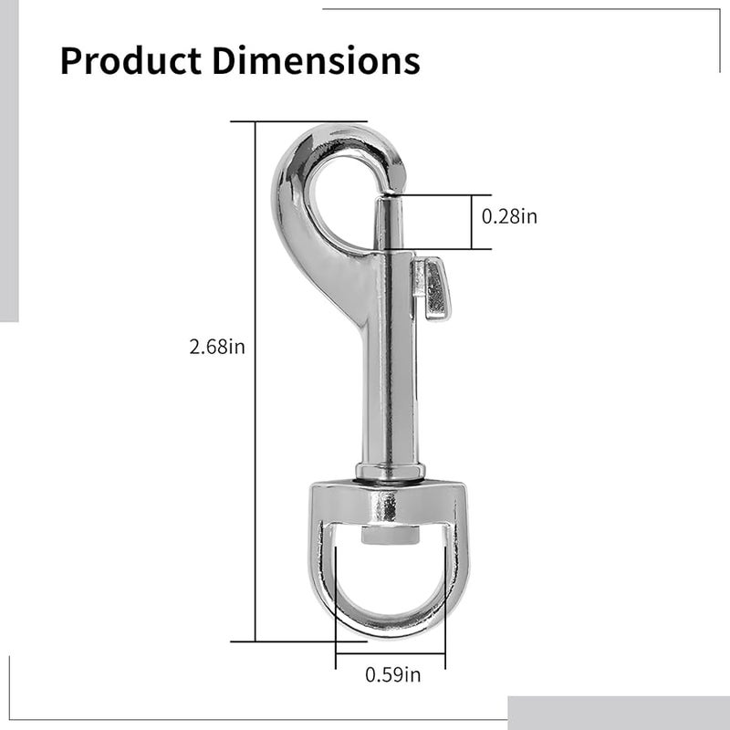 Heavy Duty Swivel Snap Hooks 176Lb Zinc Alloy Lobster Clips For Pet Leashes Keychains Crafts - Image 5