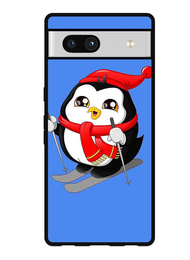 Theodor Protective Case Anti Scratch Shock Proof Bumper Cover For Google Pixel 7a Skating Penguin  - Image 1
