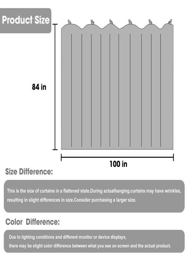 Cbsroro Room Divider Curtains, Blackout Ceiling Track Curtains with Hooks Wall Dividers for Bedroom Living Room Separation Office Privacy Partition, Noise Reduction, W100 × L84 Inch,1 Panel, Grey - Image 2