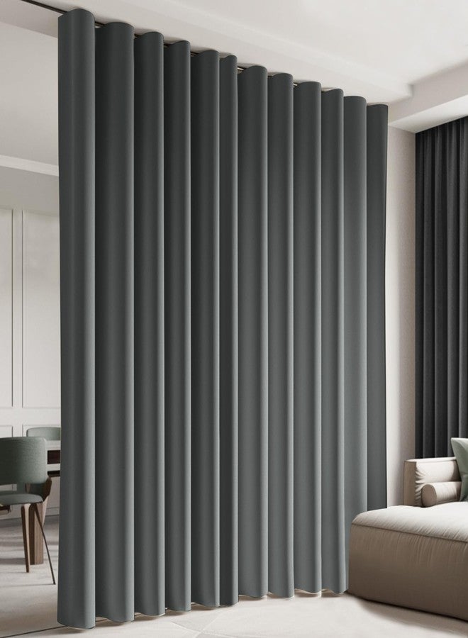 Cbsroro Room Divider Curtains, Blackout Ceiling Track Curtains with Hooks Wall Dividers for Bedroom Living Room Separation Office Privacy Partition, Noise Reduction, W100 × L84 Inch,1 Panel, Grey - Image 1