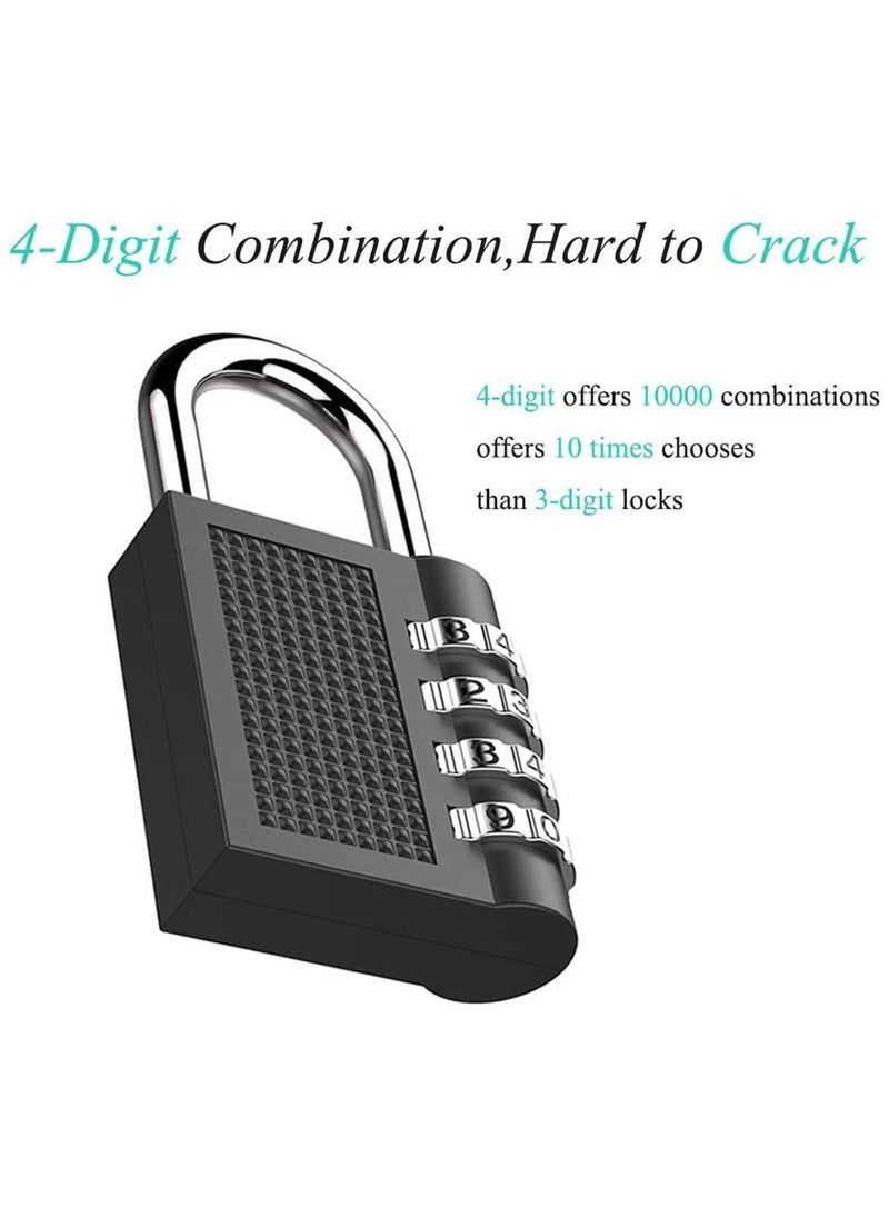 SYOSI Combination Padlock Waterproof Padlock with Code (2 Pack Black)  - Image 2