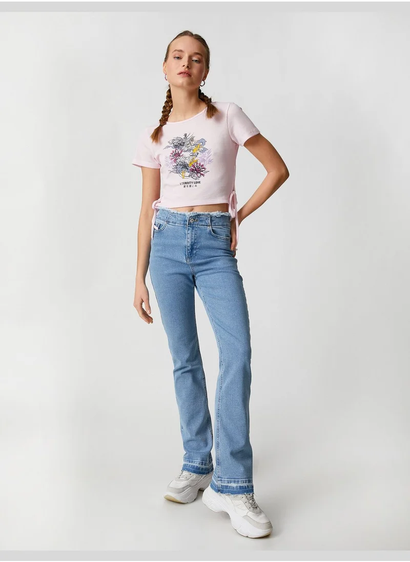 KOTON Flare Leg Skinny Fit High Waist Denim Trousers - Victoria Slim Jean