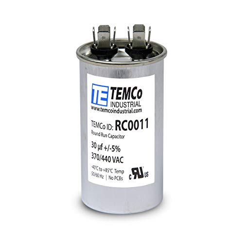 TEMCo Industrial TEMCo 30 uF Run Capacitor CBB65, 30 MFD, 370V, Round, 50/60Hz | for HVAC AC Fan, Motor, Blower Applications - Image 2