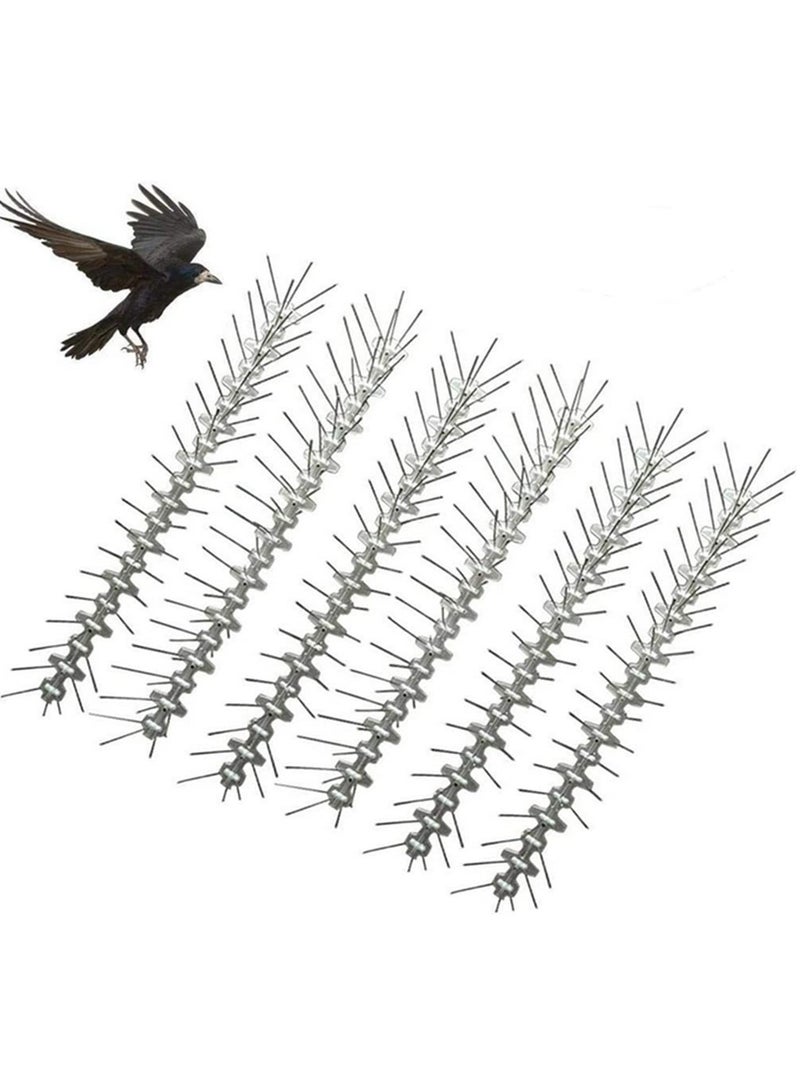 Generic 10-Pack Stainless Steel Bird Repellent Spikes Anti Pigeon Nail Bird Deterrent Tool Pest Control Pigeons Owl Small Birds Fence 50cm  - Image 1