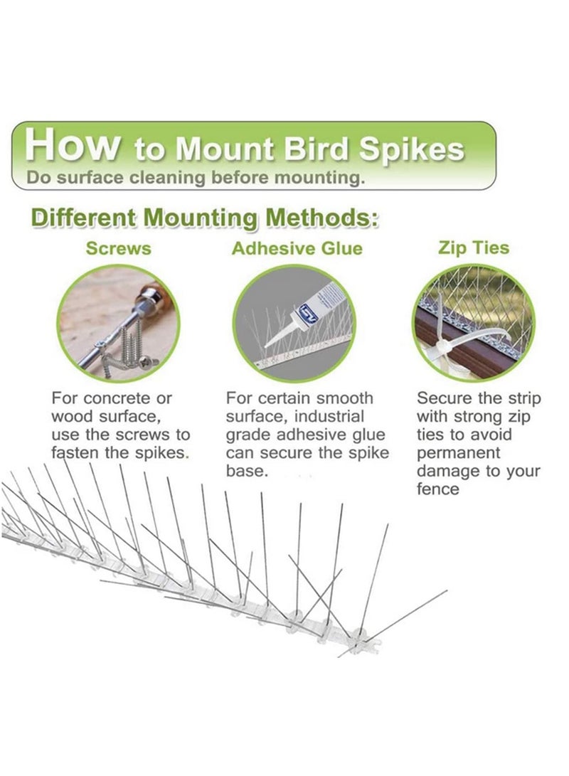 Generic 10-Pack Stainless Steel Bird Repellent Spikes Anti Pigeon Nail Bird Deterrent Tool Pest Control Pigeons Owl Small Birds Fence 50cm  - Image 4