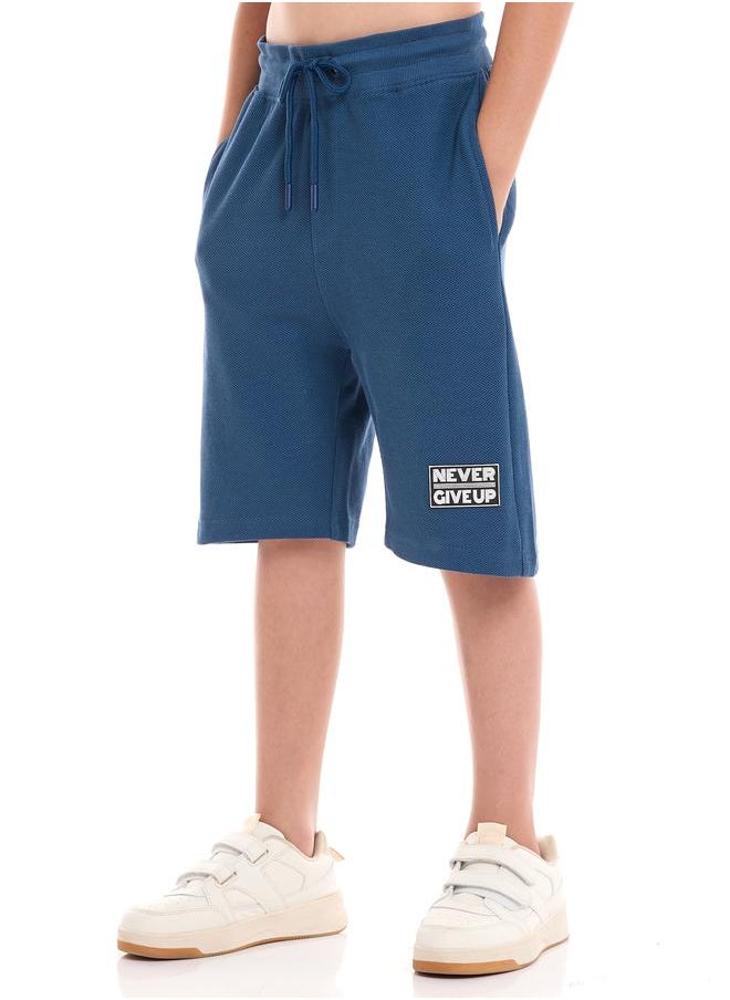 victor and jane - Textured Knit Patch Detail Longline T-Shirt & Shorts Set by Styli - Image 1