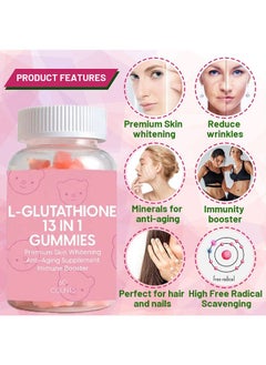 Ocean L-Glutathione Collagen 13 in 1 Skin Whitening Gummies 60 Counts, Premium Skin Whitening, Anti-Aging Supplement, Immune Booster, Collagen Glow Anti-Aging Skin Whitening Vitamins  - Image 4