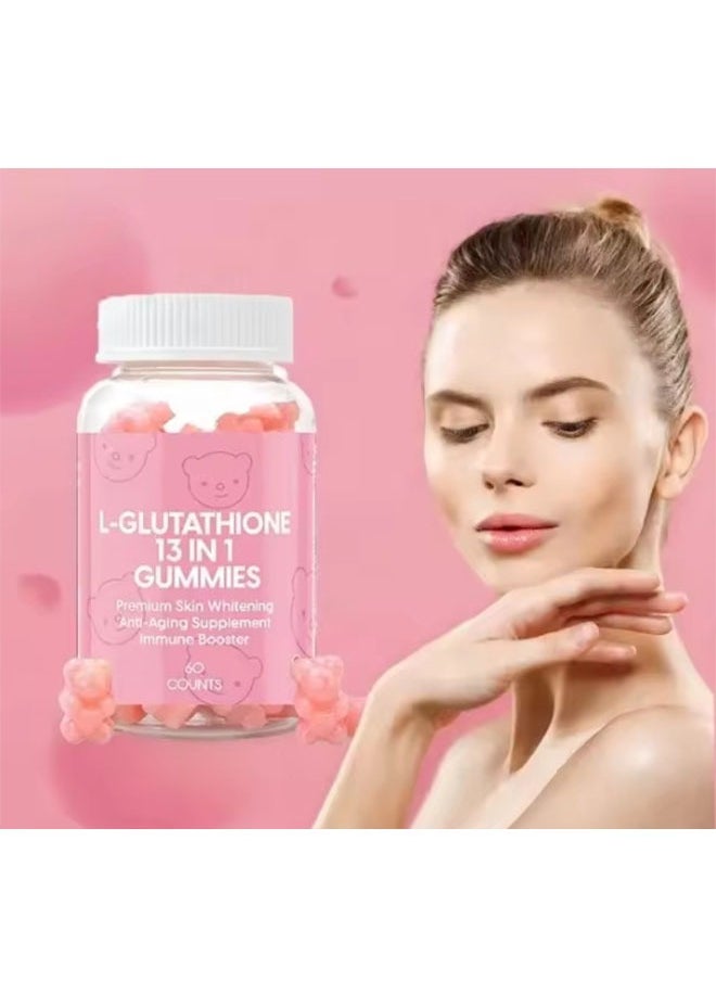 Ocean L-Glutathione Collagen 13 in 1 Skin Whitening Gummies 60 Counts, Premium Skin Whitening, Anti-Aging Supplement, Immune Booster, Collagen Glow Anti-Aging Skin Whitening Vitamins  - Image 3