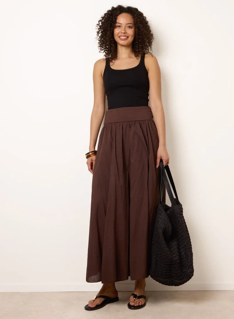 بلو فانيلا Godet Hem Jersey Waist Skirt