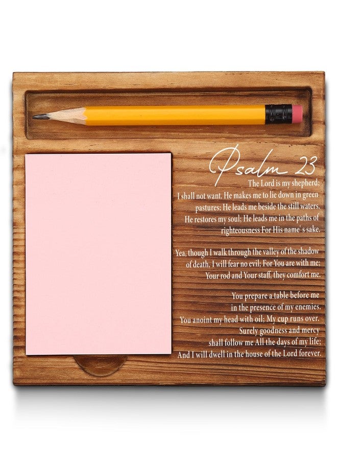 akeke Bible Verse Psalm 23 Gifts Sticky Note Holder, The Lord is My Shepherd Christian Prayer Office Art Decor, Inspirational Motivational Quotes Religious Scripture Self-Stick Note Pad Holders GAA33 - Image 1