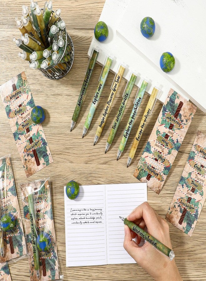 Affrolling 36 Set Travel The Map Gifts Set Travel Adventure Themed Mechanical Pencil Earth Stress Ball Map Exploration Card for Voyage Vintage Classroom School Supplies - Image 4