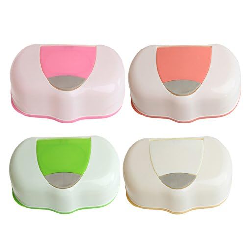 Tinny Tots Non-Woven Paper Wet Wipes Oval Storage Box Plastic Refillable Container for Car Bathroom Living Room Baby (PO2, Green, Large), 80 Sheets - Image 5