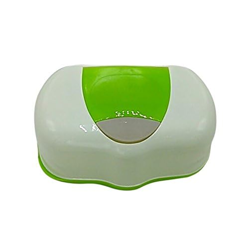 Tinny Tots Non-Woven Paper Wet Wipes Oval Storage Box Plastic Refillable Container for Car Bathroom Living Room Baby (PO2, Green, Large), 80 Sheets - Image 3