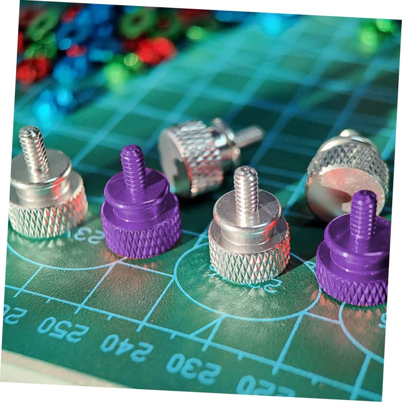 TEHAUX 10 Pcs Purple Aluminum Alloy Knurled Thumbscrews for Computer Case DIY Hand-tightened Screws Compatible with Pci Slots and Chassis Panel Replacement - Image 3