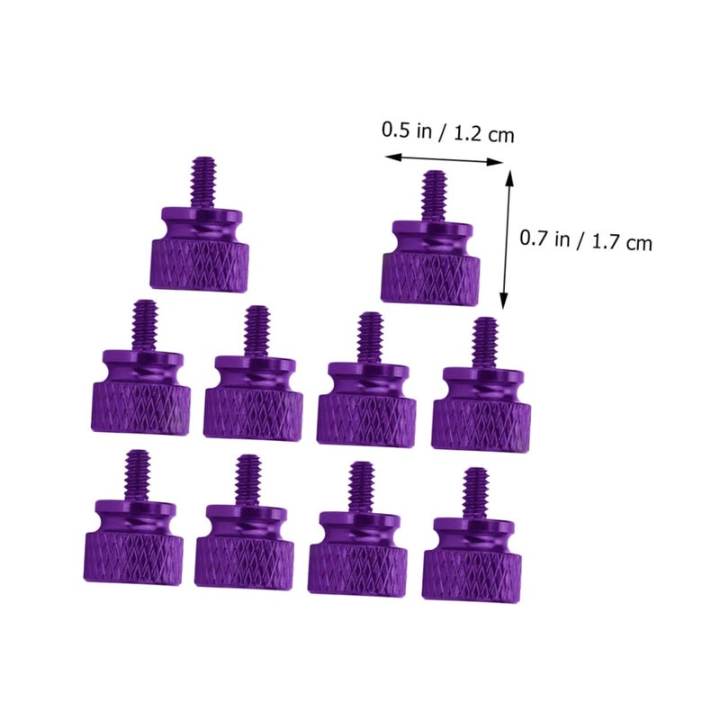 TEHAUX 10 Pcs Purple Aluminum Alloy Knurled Thumbscrews for Computer Case DIY Hand-tightened Screws Compatible with Pci Slots and Chassis Panel Replacement - Image 2