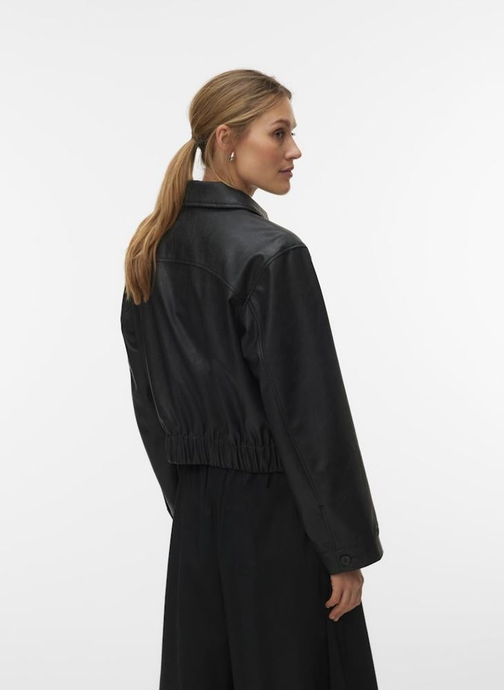 VERO MODA Long Sleeve Plain Bomber Shacket - Image 2