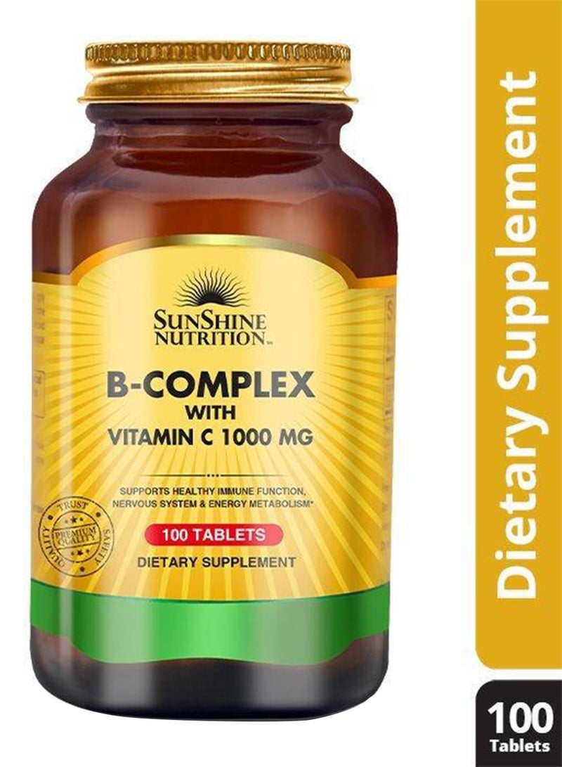SUNSHINE NUTRITION B Complex With Vitamin C 1000Mg 100 Tabs: 08431 - Image 1