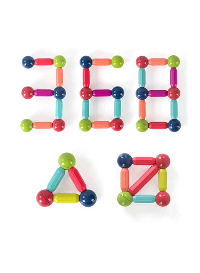 إيهوم مكعبات بناء مغناطيسية للأطفال من سن 4-8 سنوات، ألعاب بناء STEM للأولاد والبنات، مجموعة ألعاب العصي والكرات المغناطيسية كبيرة الحجم لتعليم الأطفال في مرحلة التعليم المبكر (100 قطعة) - Image 3